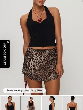 Princess Polly Leopard Print Mini Skirt